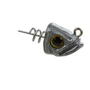Picasso Lures Smart Mouth Dummy Head Jig featuring a detailed fish head design with a large eye and a spiral wire for securely attaching soft plastic fishing lures.