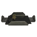 Precision Sonar Precision Power Aluminum Battery Tray in black with a durable strap and metal fastening buckle, designed to securely hold marine electronics batteries for fishing applications.