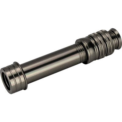 RA7 Aluminum Fly R/S w/rec hood Dbl Custom Nut/Slide Band w /TR-Shiny Gunsmoke fishing rod handle in a shiny dark gray aluminum finish, designed for custom rod building and fly fishing tackle.