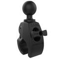 RAM Mounts Tough-Claw™ Medium Clamp Ball Base in black, featuring a round ball top and adjustable clamp for secure mounting on fishing rods or tackle gear.
