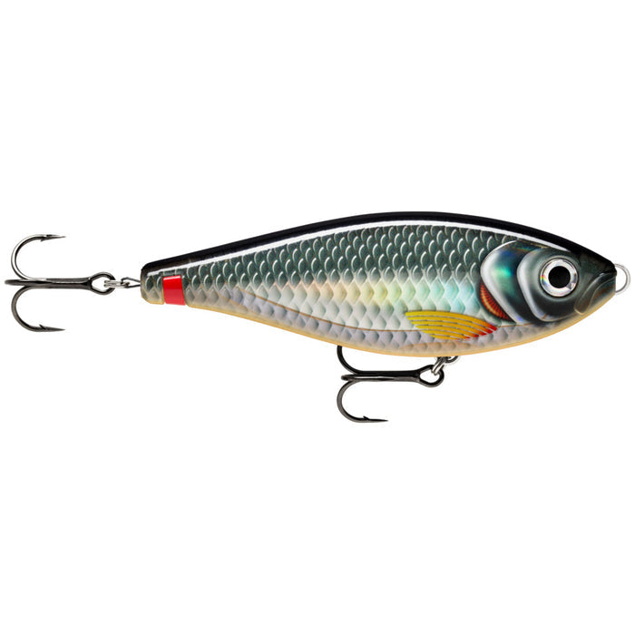 Rapala X-Rap Haku fishing lure designed with realistic fish scale patterns, lifelike eyes, and equipped with two sharp treble hooks for effective fishing tackle use.