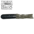 Black and silver glittered soft plastic fishing lure tube with multiple thin flexible strands, used as a replacement fishing tackle part called Red October Replacement Tubes - 10" (Tube Rig Sold Separately).