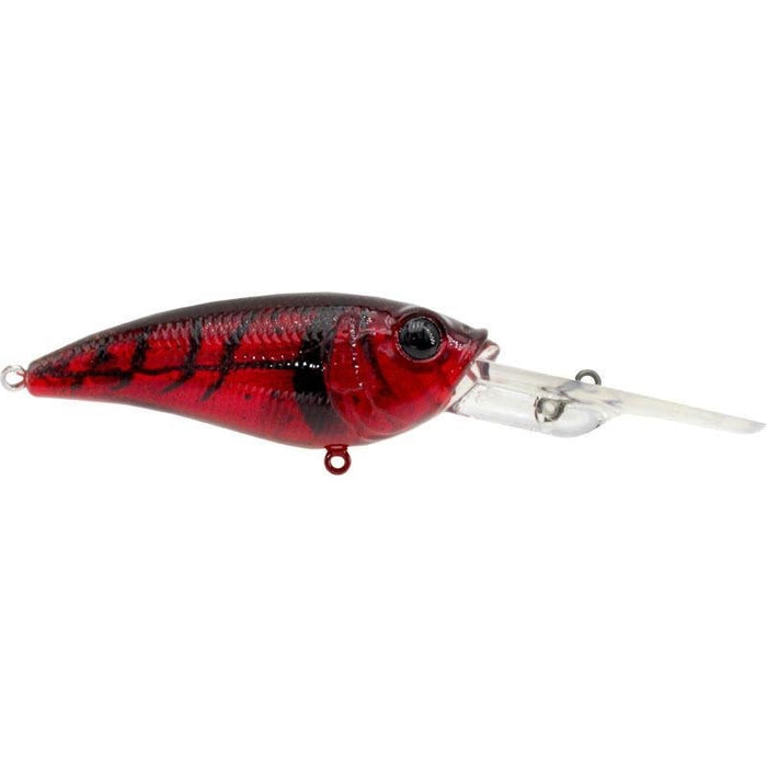 River2Sea Tactical DD Crank 75 fishing lure in red and black with a deep-diving clear plastic lip, designed for freshwater fishing tackle and musky targeting.
