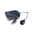 Ruff Tackle Rad Dog Lil' Dog Spinnerbait with black and silver skirt, metal spinner blade, and wire frame designed for musky fishing tackle.
