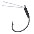 Ryugi Regular Guard Talisman Weedless Wacky/Neko Hook featuring a curved black hook with a sturdy weed guard made of multiple thin wire bristles and tightly wrapped black thread at the base.
