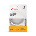 Package of three Scientific Anglers Braided Loops in small size for 3-6 weight fly lines, designed to create a loop-to-loop system for fishing tackle use.