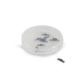 Scientific Anglers Micro Swivels displayed inside a clear round container with one swivel placed outside, used for fishing tackle to reduce line twisting.