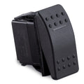 Sierra Contura II Illuminated Weather Resistant Rocker Switch - On-Off, black textured plastic switch with raised dots and a centered horizontal line for tactile feedback.