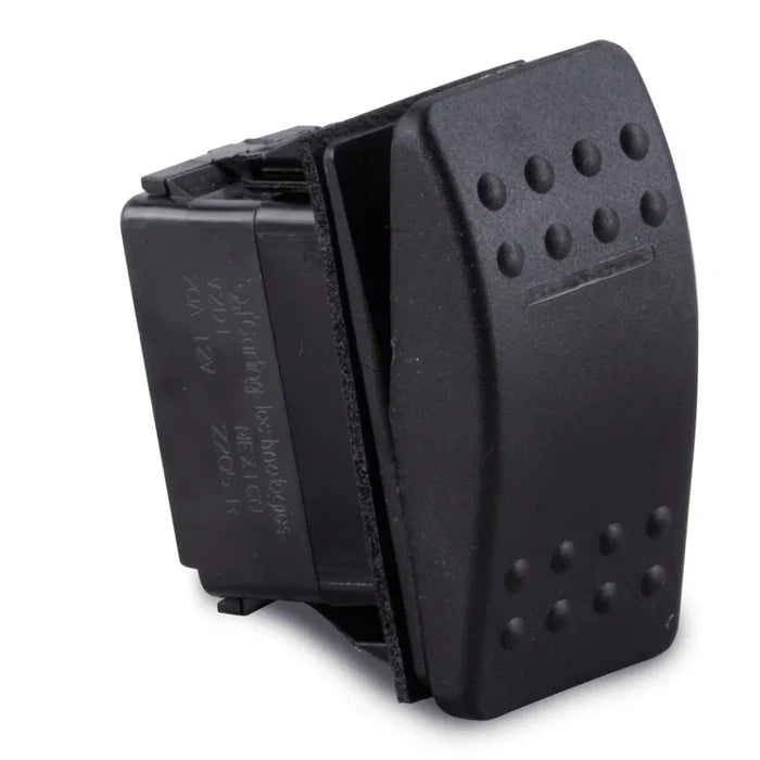 Sierra Contura II Illuminated Weather Resistant Rocker Switch - On-OFf in black with textured grip, designed for durability and marine electronics applications.