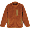 Simms Coldweather Fleece - Men's in rust color with full front zipper, high collar, and contrast trim on pockets, designed for warmth and comfort during cold weather fishing.