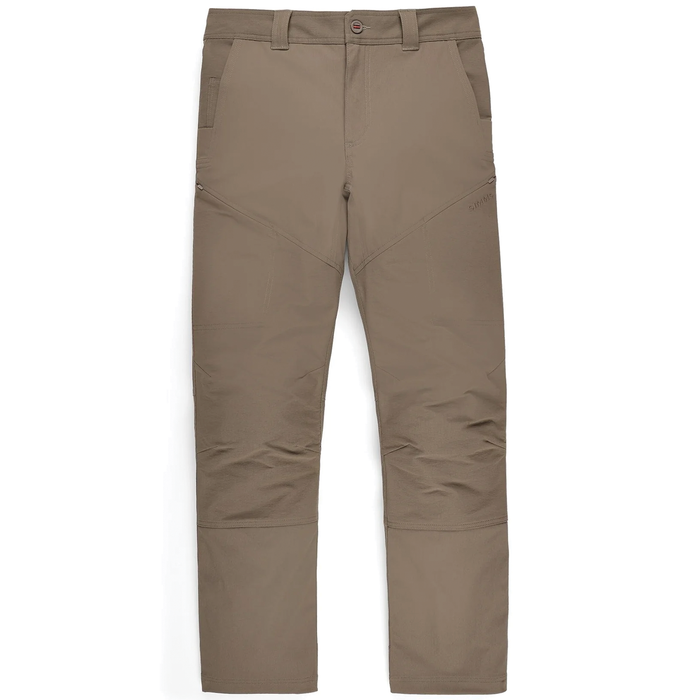 Simms Confluence Pants - Men's in olive brown, designed with durable, lightweight fabric featuring multiple pockets and articulated knees for comfortable outdoor fishing activities.