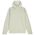 Simms SolarFlex Hoody - Men's (New 2026) in light beige with subtle geometric pattern, featuring long sleeves, a hood, and soft breathable fabric designed for outdoor fishing activities.