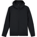 Simms Strata 330 Full-Zip Hoody - Women's in black features a full front zipper, high collar, and a hood with a soft inner lining, designed for warmth and comfort during outdoor fishing activities.