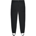 Simms Strata 330 Midlayer Bottom - Men's in black, insulated and designed for cold weather fishing, featuring a button closure, reinforced knees, and stirrup foot straps for secure fit.