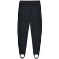 Simms Strata 330 Midlayer Bottom - Women's in black, featuring a tailored fit with front pockets, dual snap closure, and integrated foot straps for secure wear during outdoor fishing activities.