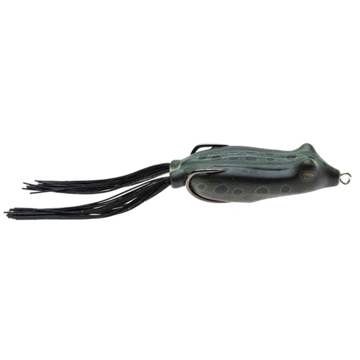 Snag Proof Phat Frog fishing lure designed to mimic a frog with a textured green body and multiple black rubber legs for effective fishing tackle use.