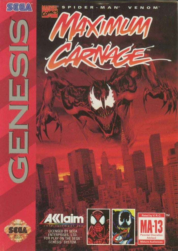 Spiderman Venom Maximum Carnage - Sega Genesis