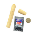 Spinning Rod Grip Kit - Full Grip Cork 6" Rear - 2" Fore featuring cork handle components and a winding check kit with black rubber rings for fishing rod customization.