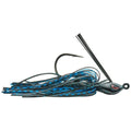 SPRO CJ Swim Jig fishing lure with a weighted head, single hook, and blue and black skirt designed for effective fishing tackle use.