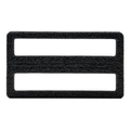 Black rectangular fishing tackle accessory made of textured material with two horizontal slots, designed for securing gear, identified as Spro Coike Keeper.