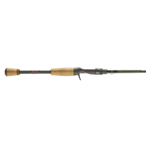 SPRO McStick Casting Rod with a sleek black blank and ergonomic cork handle designed for precise casting and comfortable grip during fishing.