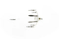 Stealth Lures 4 Blade (Original) fishing lure with clear plastic body, metal blades, and multiple swivel attachments designed for musky fishing tackle.