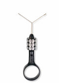Stonfo Rotodubbing Mini Twister featuring a black plastic handle with a finger ring and two thin metal arms, designed for precise application in fishing tackle and lure crafting.