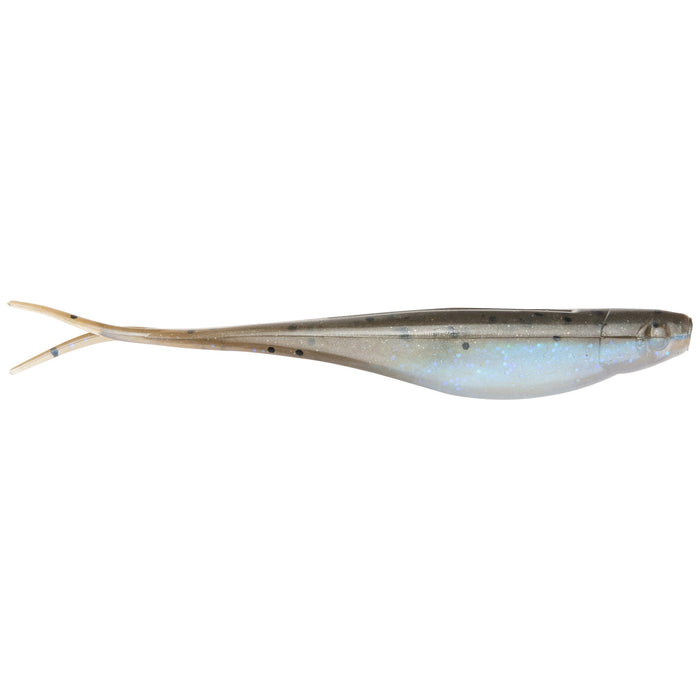 Strike King 3" Z-Too Soft Jerkbait in natural shad color, designed with a slender body and forked tail for lifelike action in fishing tackle.