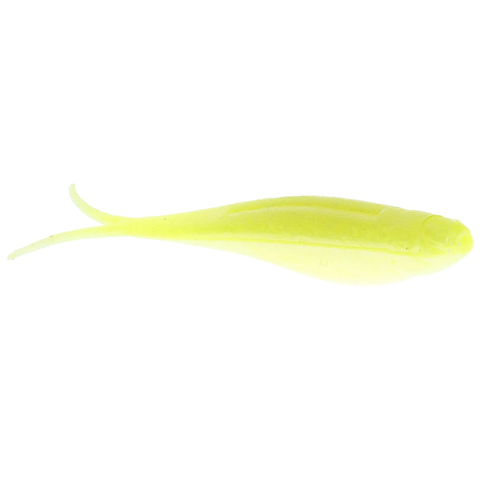 Strike King 3.5" Baby Z-Too Soft Jerkbait in translucent yellow, designed for lifelike movement as a fishing lure ideal for freshwater fishing tackle enthusiasts.