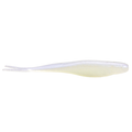 Strike King 3X 7" Z-Too Soft Jerkbait fishing lure in pearlescent white, designed with a slender, elongated soft body and split tail for lifelike movement in water.