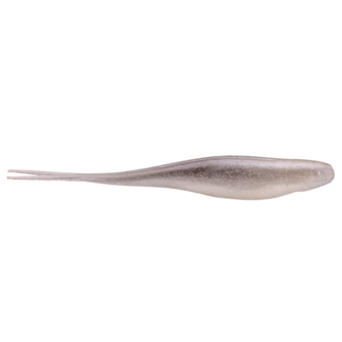 Strike King 3X 7" Z-Too Soft Jerkbait fishing lure in silver-gray with a slender, elongated body and a forked tail, designed for effective freshwater fishing tackle.