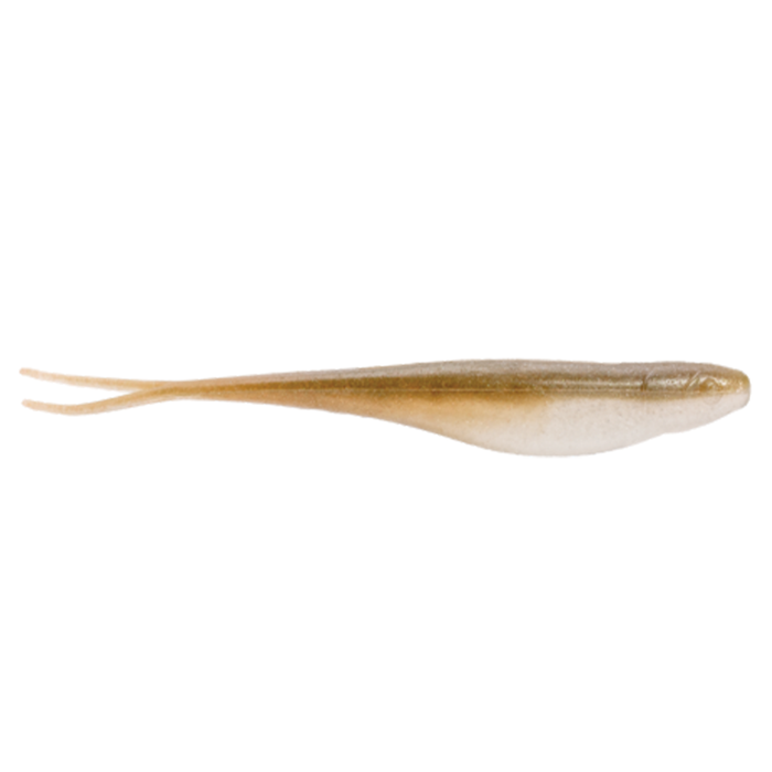 Strike King 3X 7" Z-Too Soft Jerkbait fishing lure in a natural brown and white color, designed with a slender body and split tail for realistic movement in water.