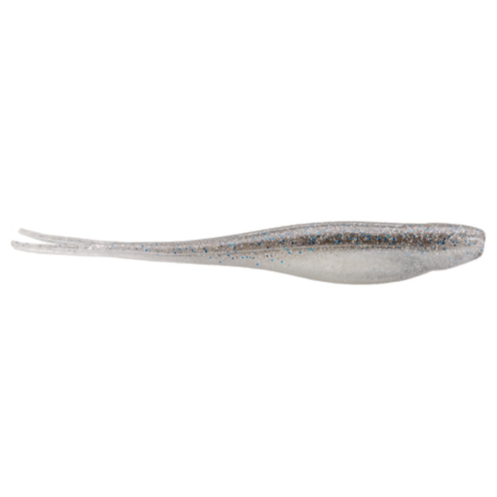Strike King 3X 7" Z-Too Soft Jerkbait in translucent gray with blue and black speckles, designed for lifelike movement to attract fish in freshwater fishing.