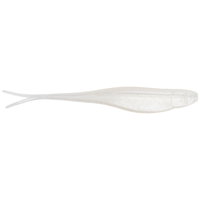Strike King 4" Z-Too Soft Jerkbait fishing lure in a translucent pearl color with a slender body and forked tail, designed for effective fishing tackle use.