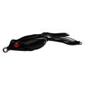 Strike King KVD Baby Sexy Frog fishing lure in black with red eyes, featuring a lifelike frog design and rubber skirt for musky and freshwater fishing tackle.