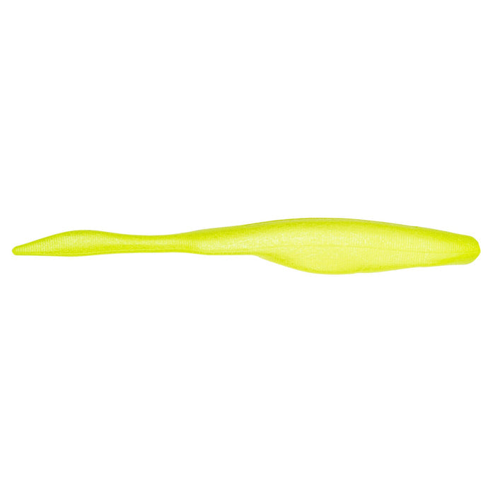 Strike King KVD Perfect Plastics 5" Caffeine Shad is a soft fishing lure in bright yellow designed to mimic a small baitfish for effective fishing tackle use.