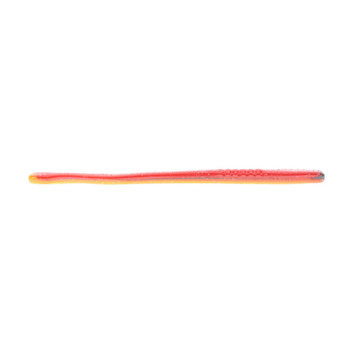 Strike King KVD Perfect Plastics Filler Worm 5" fishing lure in red and orange tones designed for effective freshwater fishing tackle use.