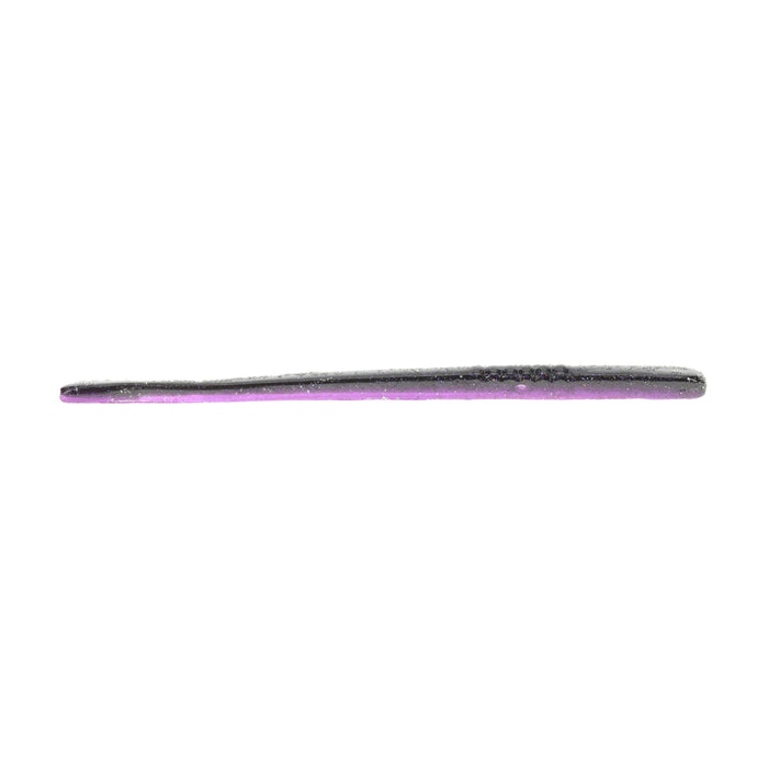 Strike King KVD Perfect Plastics Filler Worm 5", a slender, soft plastic fishing lure in dark purple and black hues, designed for effective fishing tackle use.