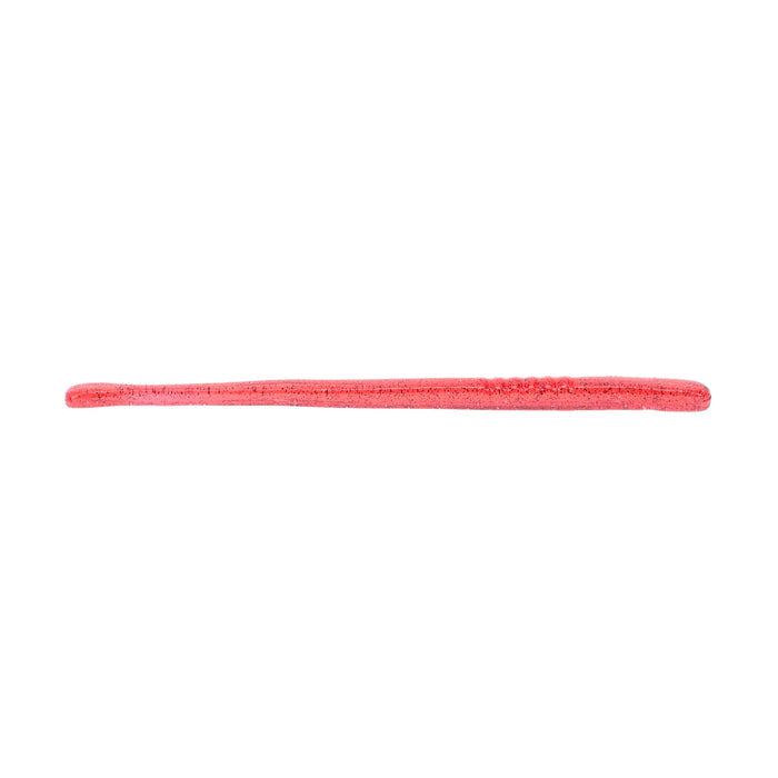 Strike King KVD Perfect Plastics Filler Worm 5" in bright red with subtle dark speckles, designed as a soft fishing lure for use in fishing tackle.