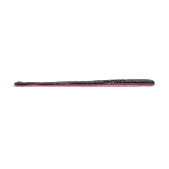 Strike King KVD Perfect Plastics Filler Worm 5" fishing lure in black and red, designed for musky and other freshwater fishing, ideal for use with custom fishing tackle.