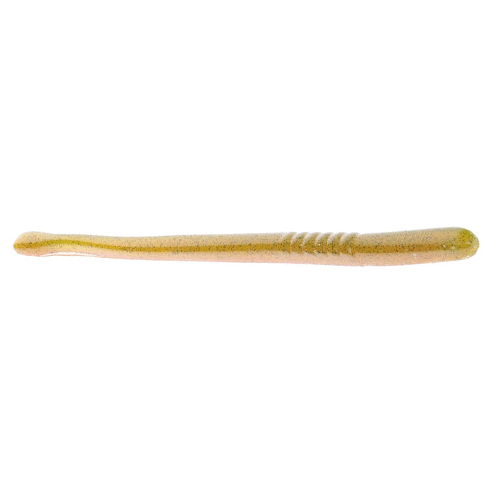 Strike King KVD Perfect Plastics Filler Worm 6" is a slender, flexible fishing lure in a subtle dirt color with ribbed texture designed for effective fishing tackle use.