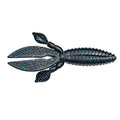 Strike King KVD Perfect Plastics Rodent fishing lure in black and blue with textured claws and segmented body designed for musky and freshwater fishing tackle.