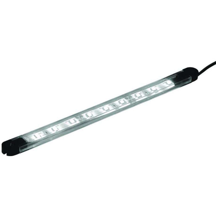 TH Marine 6" White Led light Strip PN: LED-33275-DP, a slim, rectangular LED light strip with clear casing and black end caps, designed for marine electronics and fishing tackle use.