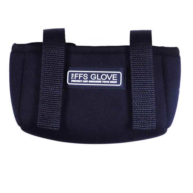 The Rod Glove Forward Facing Sonar Glove is a black protective pouch with two sturdy straps designed to secure fishing rods and marine electronics safely.