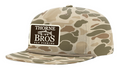 Thorne Bros Fly Fishing Trout Logo Richardson Umpqua 256P Light Brown camo-patterned hat with adjustable back and stitched logo patch on front, designed for outdoor fishing enthusiasts.