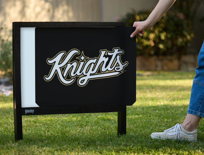 UCF Knights Script Mark Black Yardsy Sign - Interchangeable