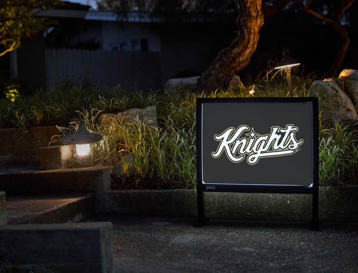 UCF Knights Script Mark Black Yardsy Sign - Flat Feet