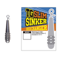 Varivas TG Slim Quick Changer fishing sinker with a slim, textured metal body and a quick attachment clip for easy fishing tackle adjustments.