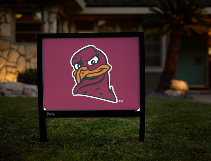 Virginia Tech Hokies Bird Mascot Maroon Yardsy Sign - Hero