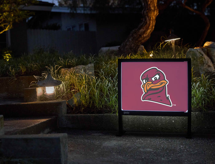 Virginia Tech Hokies Bird Mascot Maroon Yardsy Sign - Flat Feet